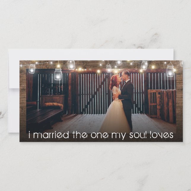 Rustic Just Married Photo Réception Invitation (Devant)