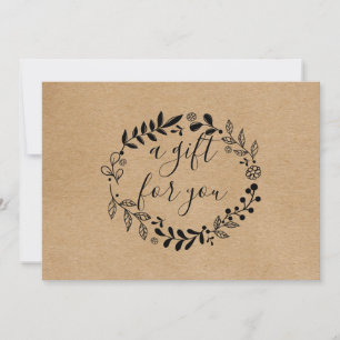 Rustic Kraft Garland Gift Certificate Loyalty Card