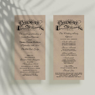 Rustic Kraft Mariage Ceremony Modèles du programme