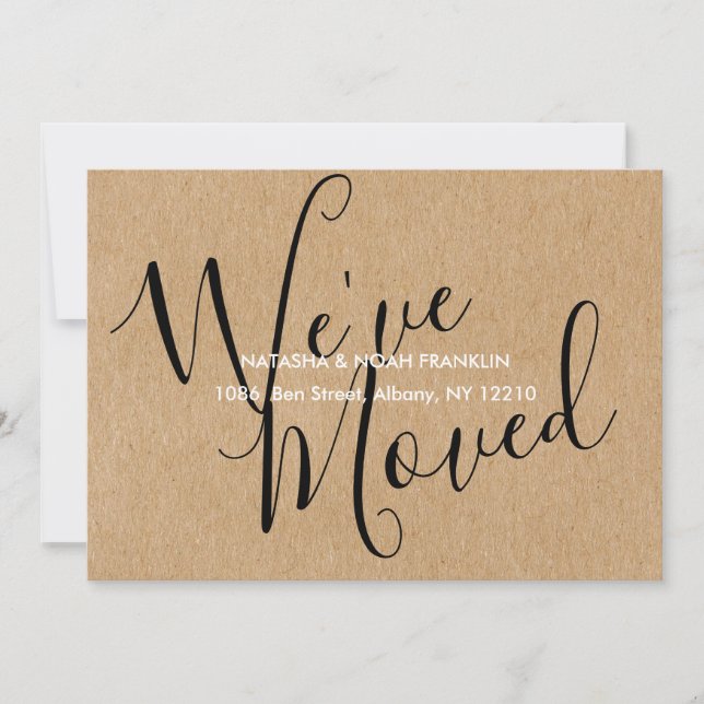 Rustic Kraft Nous avons déménagé Nouvelle adresse (Devant)