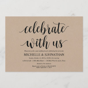 Rustic Kraft Post Mariage Brunch Invitation Card