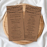 Rustic Kraft String programme de mariage<br><div class="desc">Simple mais élégant, les lampes à cordes de la collection rustique Kraft mariage est un design époustouflant avec de belles lumières à cordes blanches suspendues sur un arrière - plan à effet Kraft, qui est parfait pour toute célébration mariage rustique. Ces programmes peuvent être personnalisés pour votre occasion spéciale et...</div>
