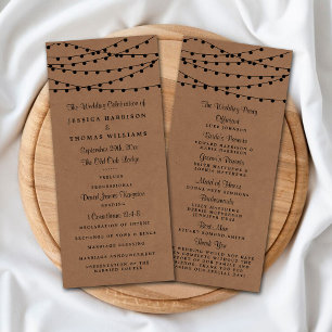 Rustic Kraft String programme de mariage