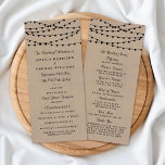 Rustic Kraft String programme de mariage<br><div class="desc">Simple mais élégant, les lampes à cordes de la collection rustique Kraft mariage est un design époustouflant avec de belles lumières à cordes blanches suspendues sur un arrière - plan à effet Kraft, qui est parfait pour toute célébration mariage rustique. Ces programmes peuvent être personnalisés pour votre occasion spéciale et...</div>