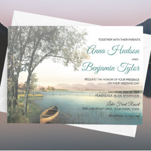 Rustic Lakeside Mariage campagnard Invitations de 