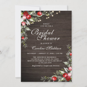 Rustic Light Winter Moody Bridal Show Invitation