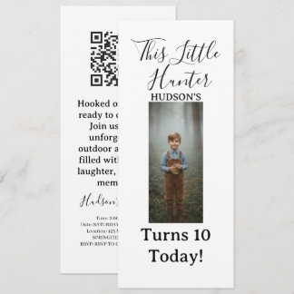 Rustic Little Hunter Photo Boy Birthday Invitation
