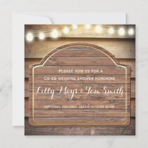 Rustic Lodge Invitation Wedding shower en bois