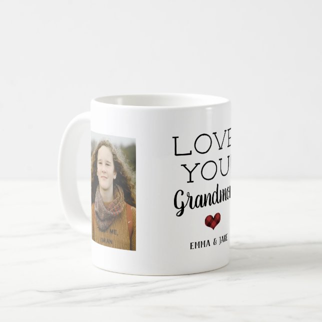 Rustic Love You Grand-mère Custom Photo Mug (Devant gauche)