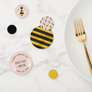 Rustic Mama to Bee Baby Girl Douche Table Confetti