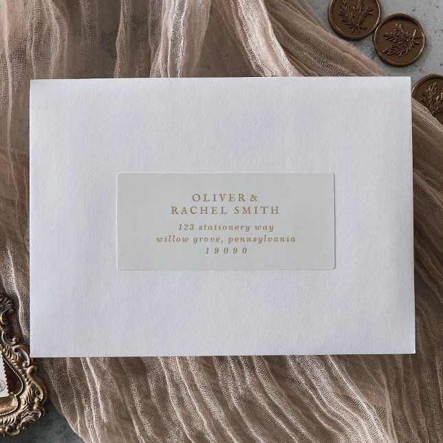 Rustic Mariage de script or Étiquette de adresse i (Créateur téléchargé)