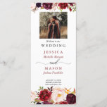 Rustic Marsala Bourgogne Programme de mariage<br><div class="desc">Tout le monde aimera lire les détails de votre mariage avec ce magnifique programme de mariage de script de calligraphie. Voir tous nos articles correspondants dans notre collection Rustic Burgundy Marsala : https://www.zazzle.com/collections/rustic_burgundy_marsala-119549341348963566 Visitez notre site Web pour plus de designs et d'inspiration : www.creativeuniondesign.com</div>