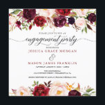 Rustic Marsala Burgundy Invitations de la partie d<br><div class="desc">Fêtez le couple nouvellement engagé avec cette adorable invitation de fiançailles! Modifiez facilement les informations ! Voir tous nos articles correspondants dans notre collection Rustic Burgundy Marsala : https://www.zazzle.com/collections/rustic_burgundy_marsala-119549341348963566 Visitez notre site Web pour plus de designs et d'inspiration : www.creativeuniondesign.com</div>