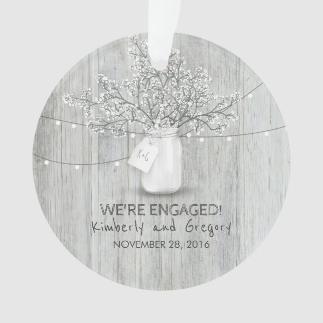 Rustic Mason Jar Baby's Breath String Lumières Boi (devant)