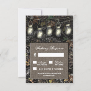 Rustic Mason Jar Chasse Camo Mariage Cartes RSVP