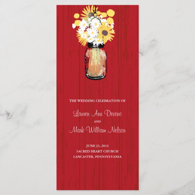 Rustic Mason Jar et le programme Fleur sauvage (Devant)