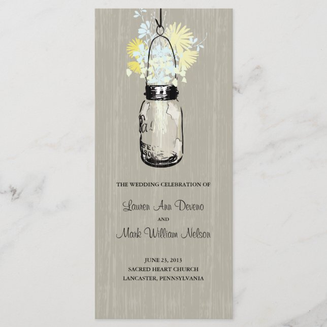 Rustic Mason Jar et le programme Fleur sauvage (Devant)