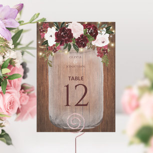 Rustic Mason Jar Floral Grand Mariage Numéro de ta