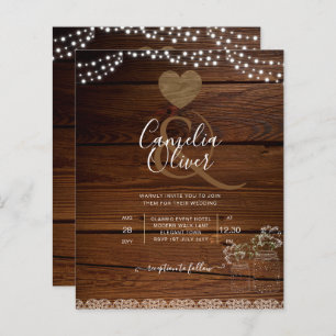 Rustic Mason Jars Lumières Dentelle Gypsophilie MA