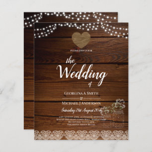 Rustic Mason Jars Lumières Dentelle Gypsophilie MA