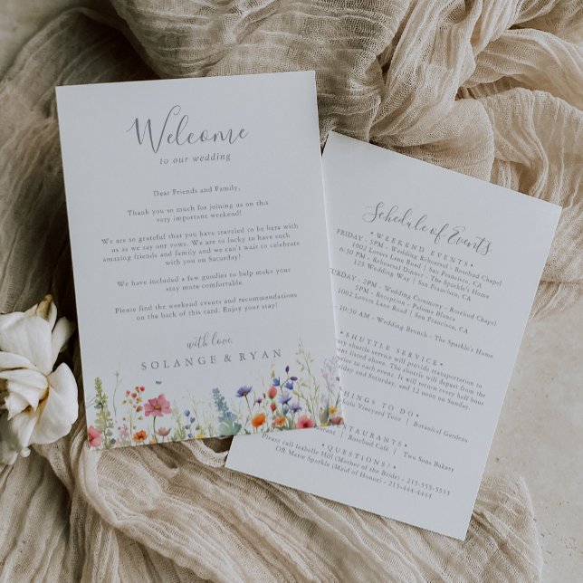 Rustic Meadow Botanical Wedding Welcome Letter (Créateur téléchargé)