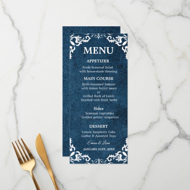 Rustic Mexican Wedding Menu Card (Devant/Arrière en situation)