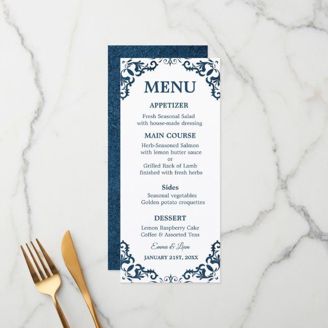 Rustic Mexican Wedding Menu Card (Devant/Arrière en situation)