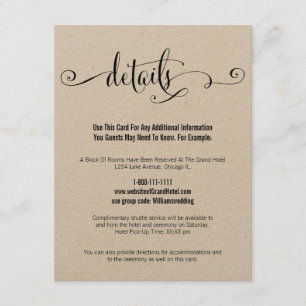 Rustic Modern We Do Script Mariage Détails Carte