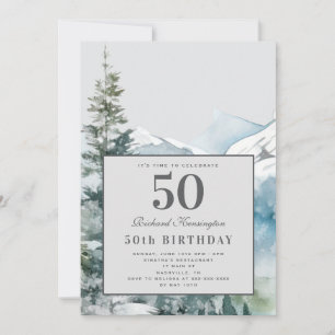 Rustic mountain 50e invitation anniversaire