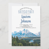 Rustic Mountain Anniversaire de fête Invitation