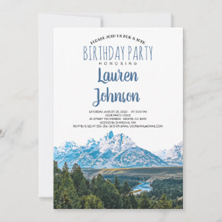 Rustic Mountain Anniversaire de fête Invitation