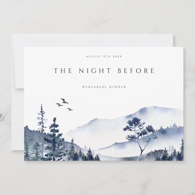 Rustic Mountain Boho Répétition Dîner Invitation (Devant)