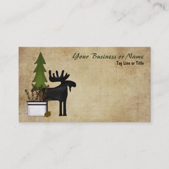 Rustic Mountain Country Moose Carte de visite (Devant)