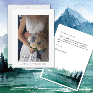 Rustic Mountain Mariage Carte de remerciements pho