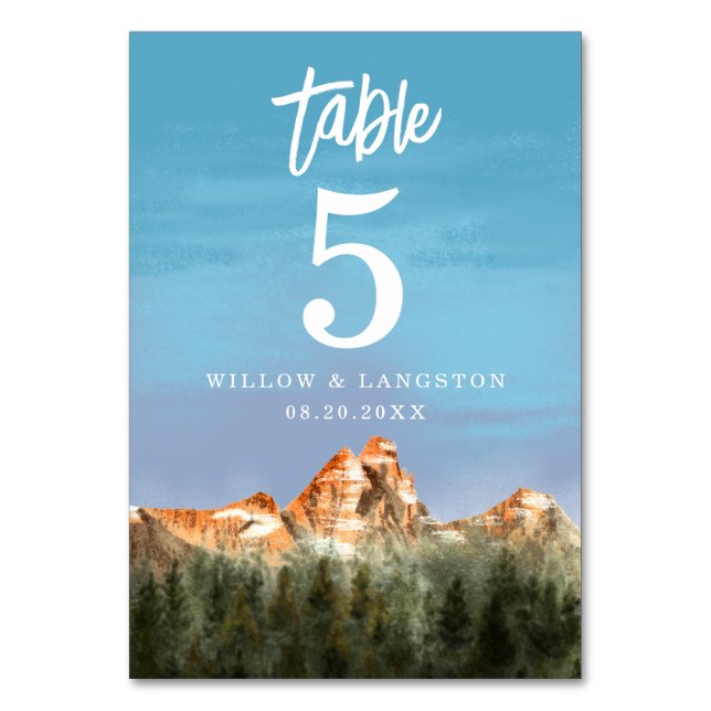 Rustic Mountain Mariage Numéro de table (Par défaut)