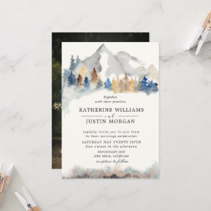 Rustic Mountain Mariage Photo Invitation