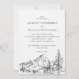 Rustic Mountain Mariage Photo Invitation Modèle