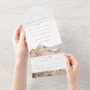 Rustic Mountain Mariage tout en une invitation