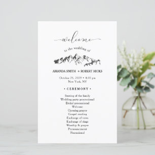 Rustic Mountain Wedding Program