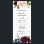 Rustic Navy Burgundy Wedding Programme<br><div class="desc">Tout le monde aimera lire les détails de votre mariage avec ce magnifique programme de mariage de script de calligraphie.

Visitez notre site web pour plus de design et d'inspiration : www.creativeuniondesign.com</div>