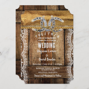 Rustic Pays Occidental Mariages Invitations