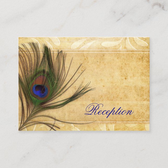 Rustic Peacock invitation de mariage en plumes (Devant)