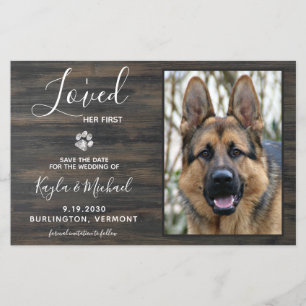 Rustic Pet Photo Budget Chien Mariage Enregistrer 