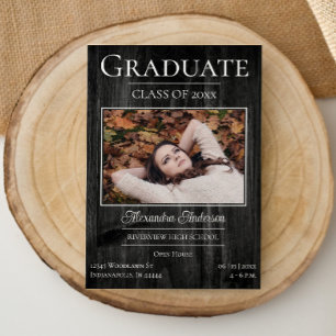 Rustic Photo Graduation Open House Invitation