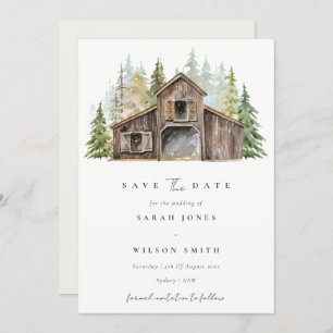 Rustic Pine Forest Barnyard Enregistrer La Carte D