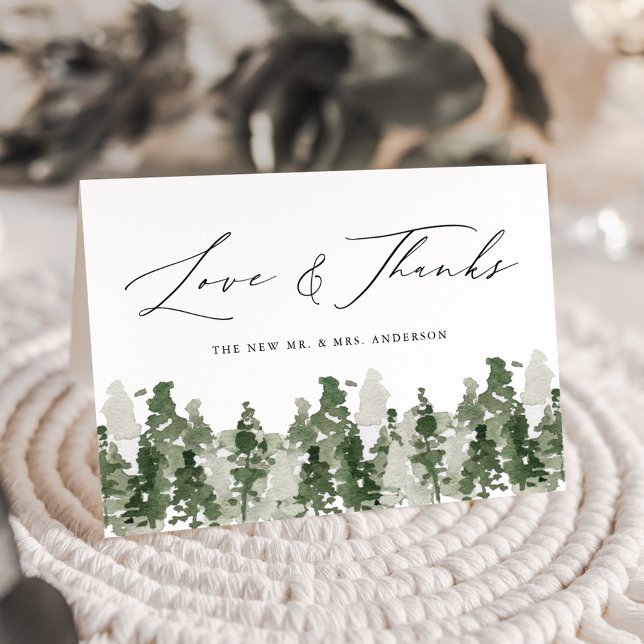 Rustic Pine Forest Love & Merci Mariage (Créateur téléchargé)