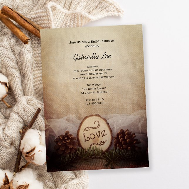 Rustic Pines Woods Invitation de douche nuptiale (Créateur téléchargé)