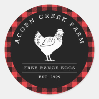 Rustic Plaid Family Farm Étiquettes de poulet