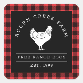 Rustic Plaid Family Farm Étiquettes de poulet