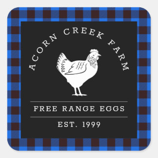 Rustic Plaid Family Farm Étiquettes de poulet